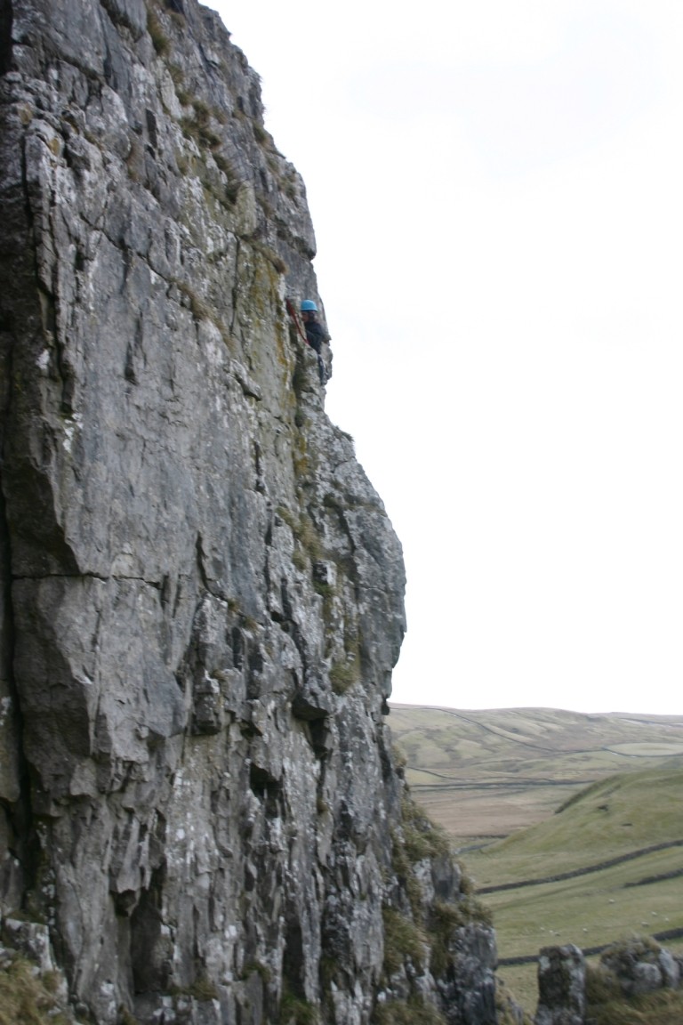 Jane Being Belayed Up A Frightening Cliff, Attermire Scar